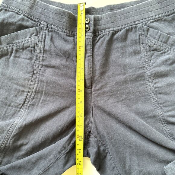 J Jill Stretchy Waist Pockets Roll Tab Leg Cotton Tapered Pants Blue - Picture 5 of 12